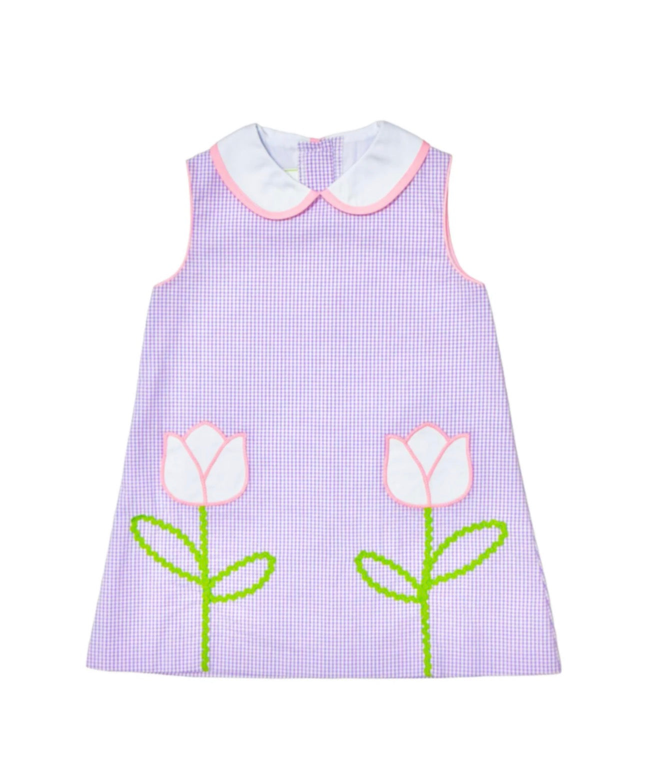 Tulips Louisa Dress- Lavender Mini Seersucker