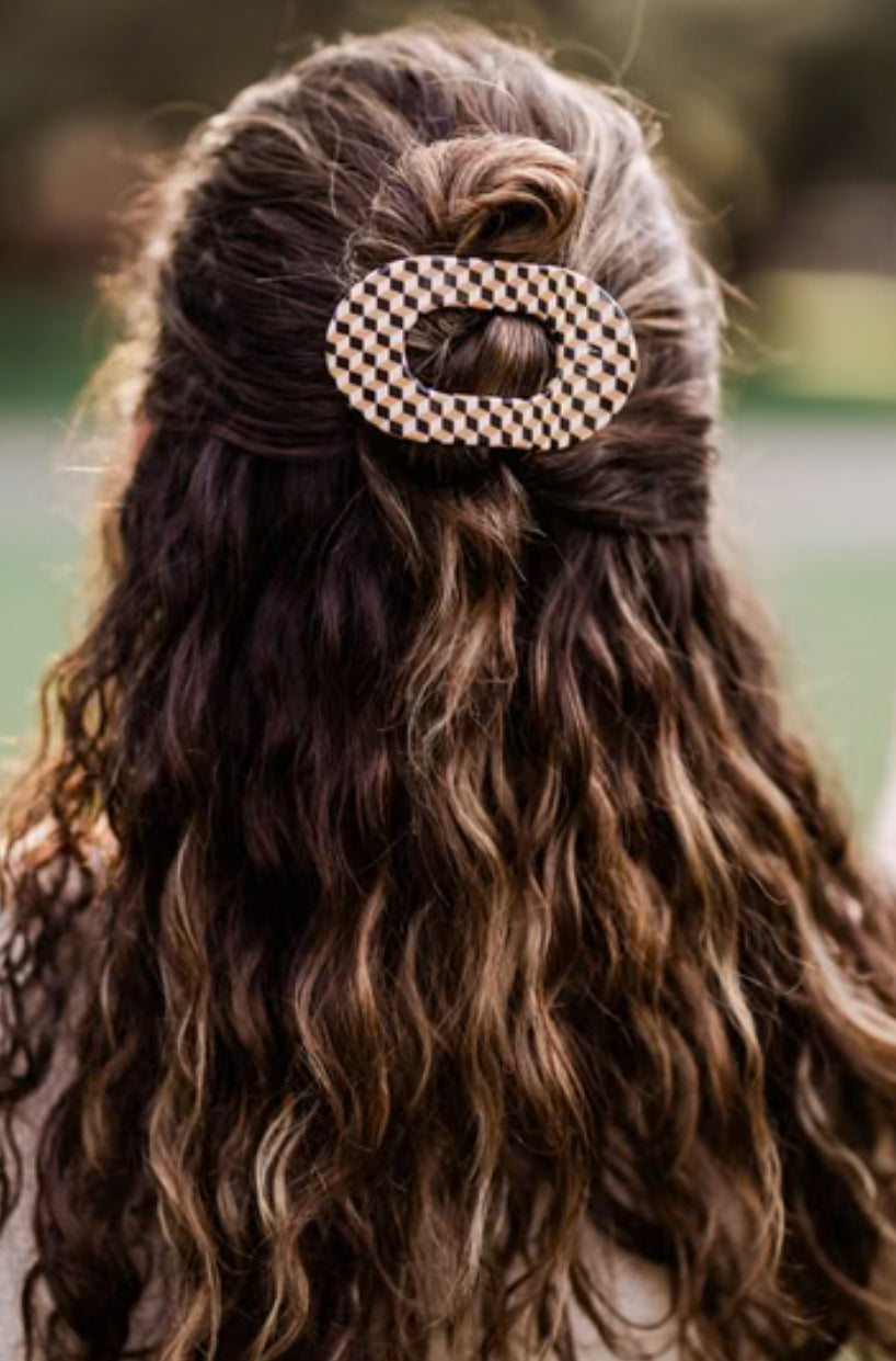 Gone Glamping Small Round Flat Hair Clip