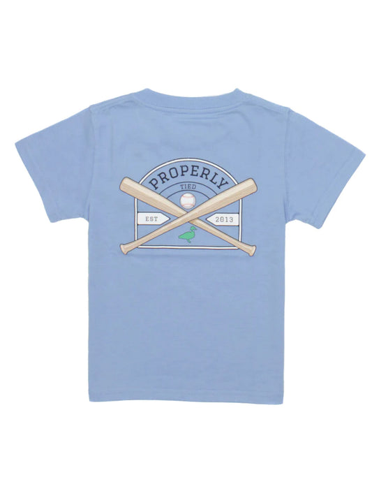 Boys Baseball Shield SS Light Blue