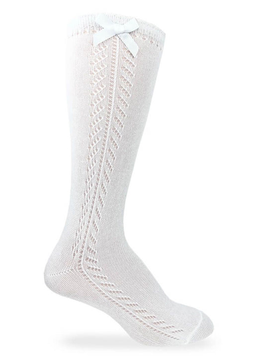 Jefferies Socks Pointelle Bow Knee High Socks 1 Pair