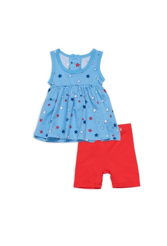 Red White Bluetiful S/L Top Bike Short Set