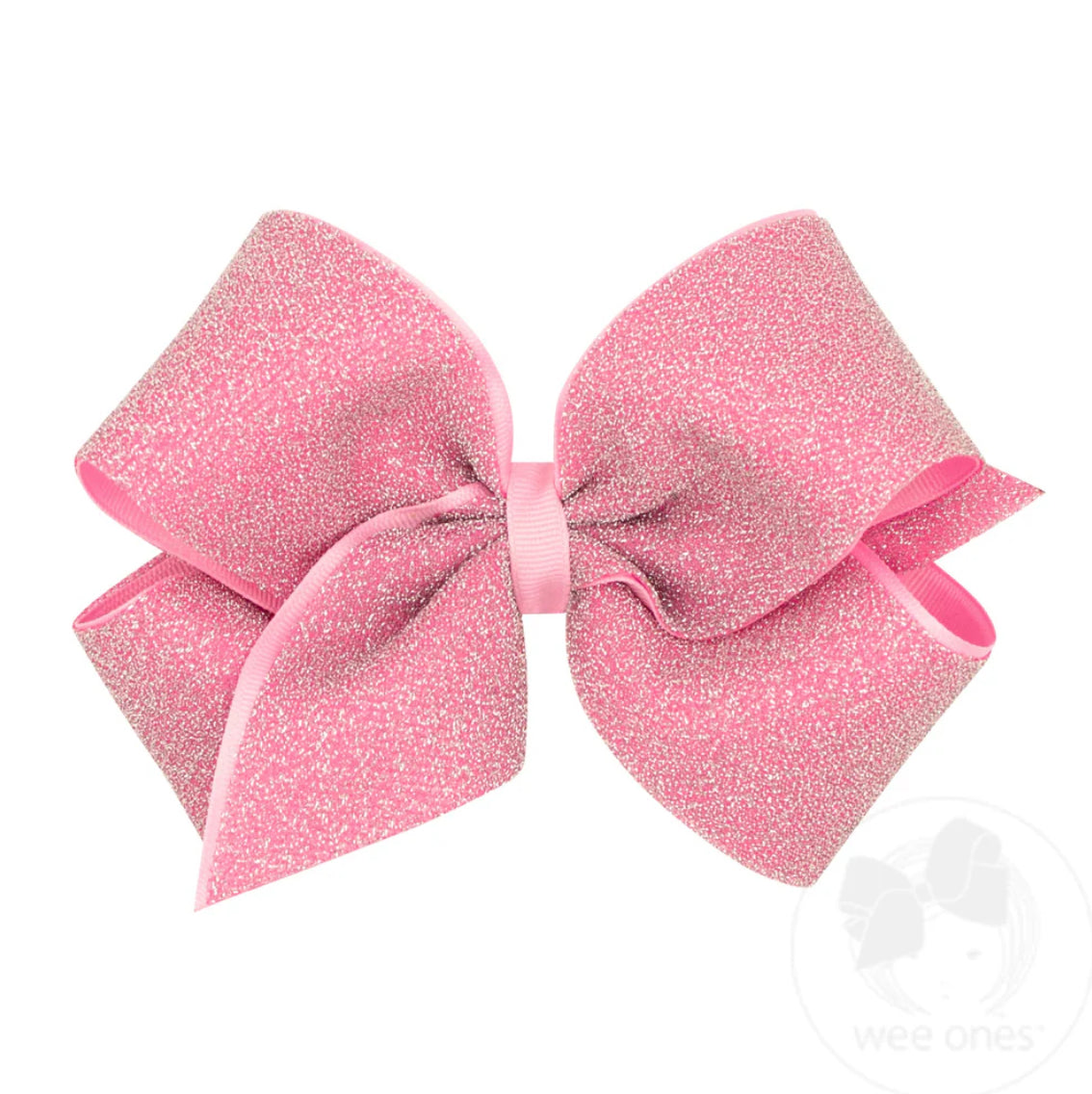 Pearl-King Metallic Lurex with Grosgrain Underlay Hair Bow