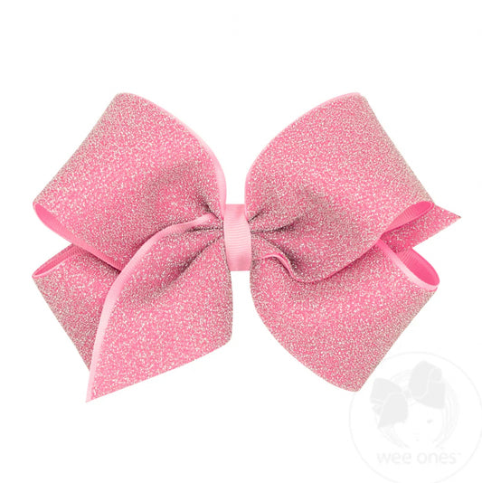 Pearl-King Metallic Lurex with Grosgrain Underlay Hair Bow