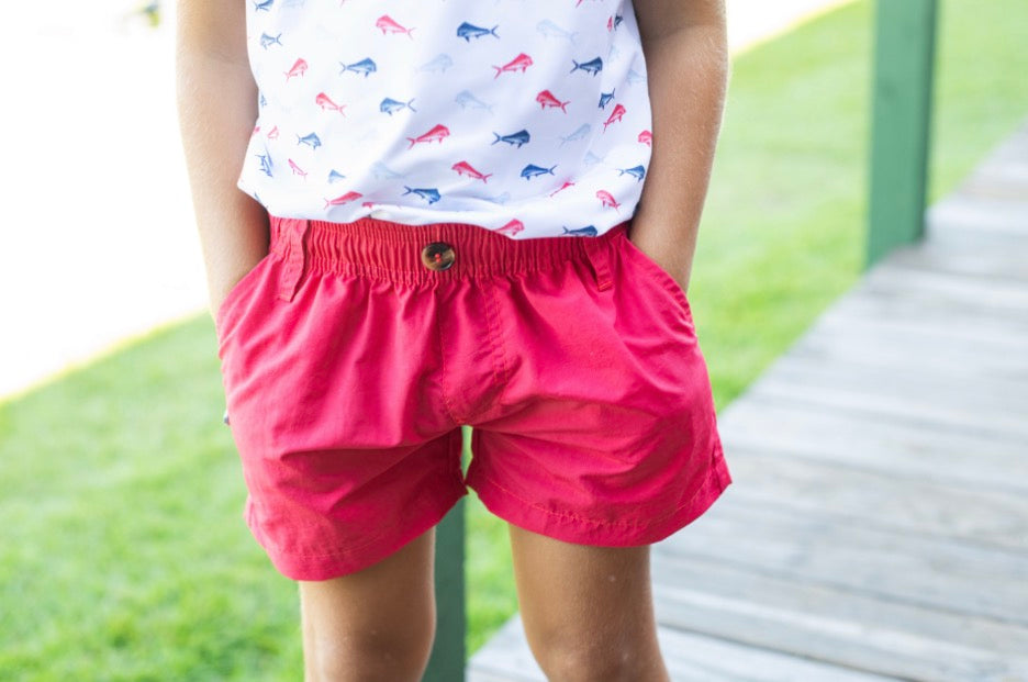 Boy's Outrigger Performance Short- Watermelon