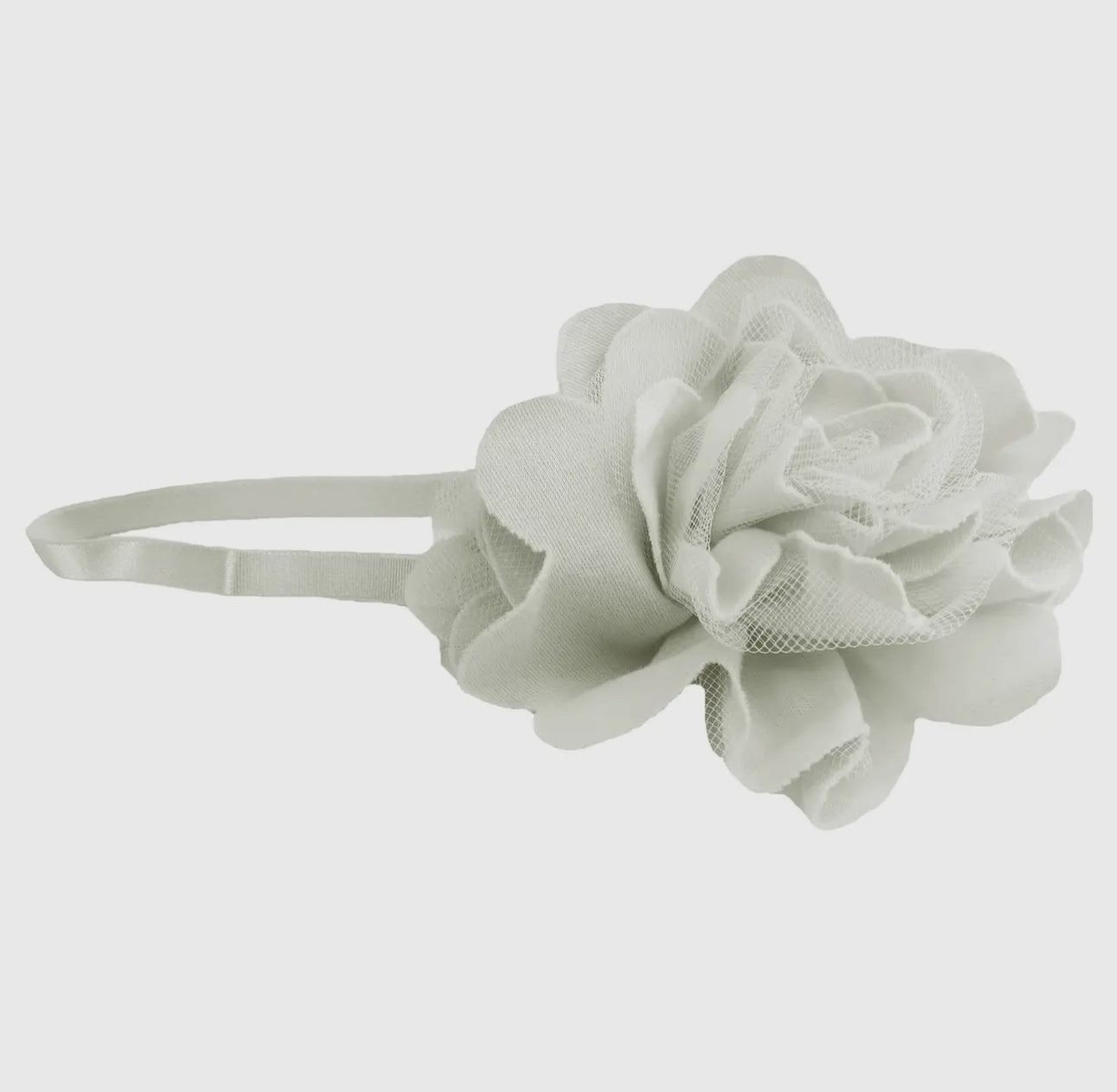 Layette Basic- White Rose Headband