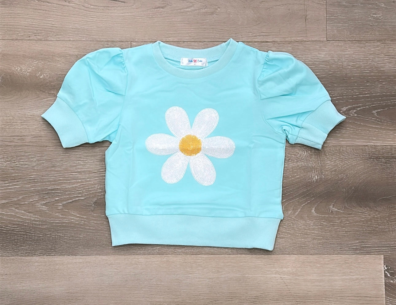 Daisy Sequin Puff Sleeve