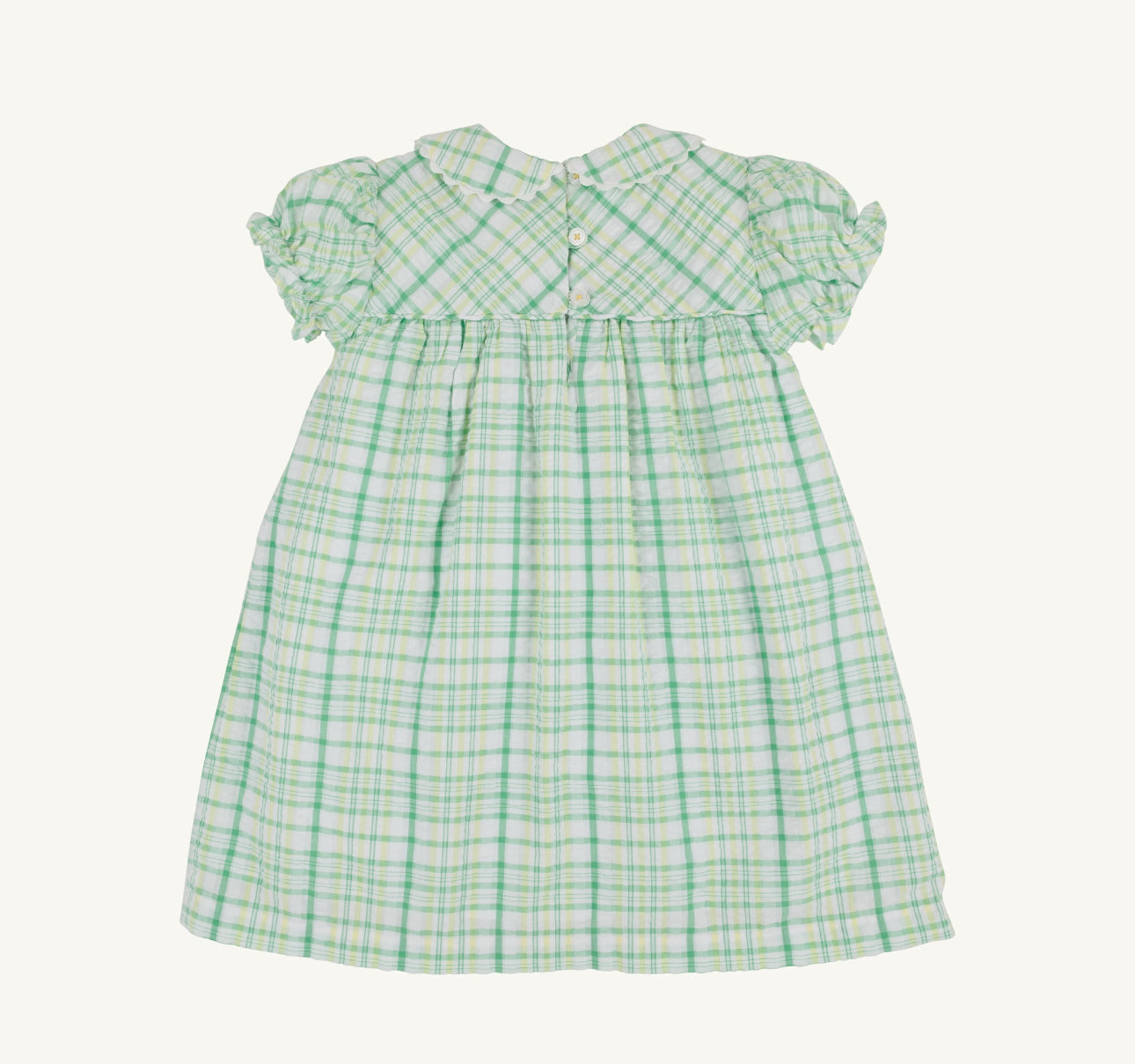 Holly Day Dress-Seersucker-Gibson Island Green and Lake Worth Yellow Sewanee Seersucker