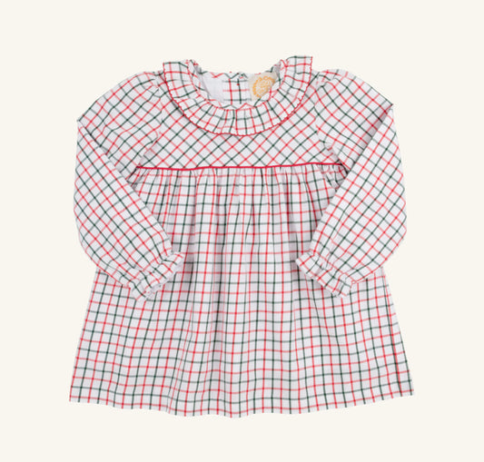 Long Sleeve Ramona Ruffle Dress-Old Town Tattersall/Richmond Red