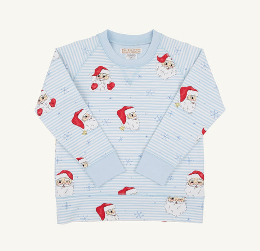 Cassidy Comfy Crewneck-Boys-French Terry-Dear Santa (Buckhead Blue Stripe)/Buckhead Blue