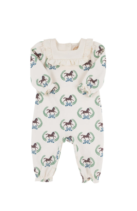 Darla Day Romper-Highland Horses/Palmetto Pearl