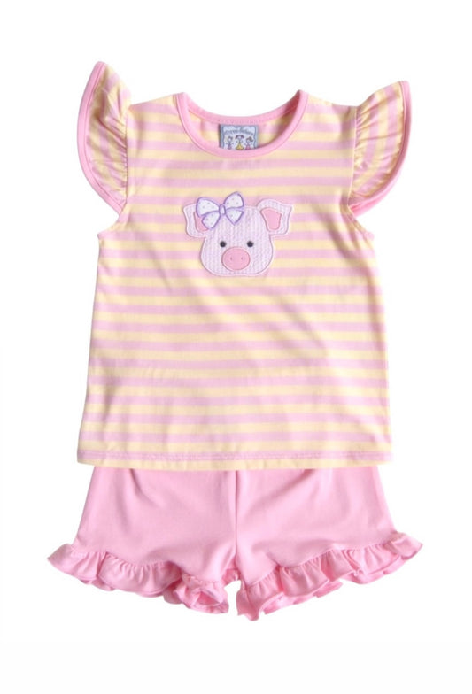 Pig Applique A/S Short Set