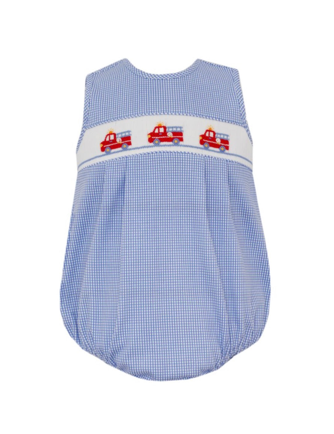 FIRETRUCKS - Royal Blue Knit Gingham Boy's Sleeveless Sunbubble