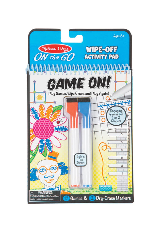 Game On! Wipe-Off Activity Pad - On the Go Travel Activity