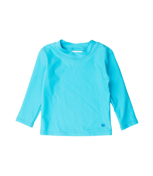 Long Sleeve Rash Guard- Bright Aqua