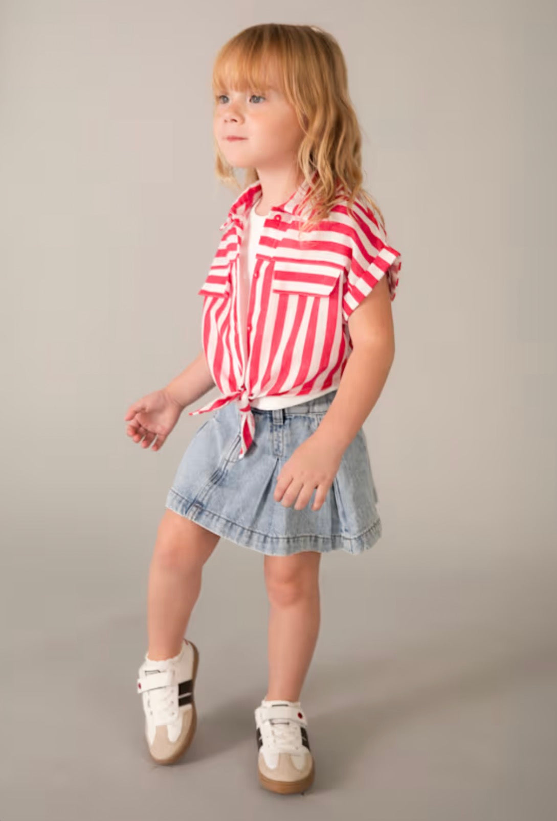 Persimmon-Girl Printed Shirt with Top