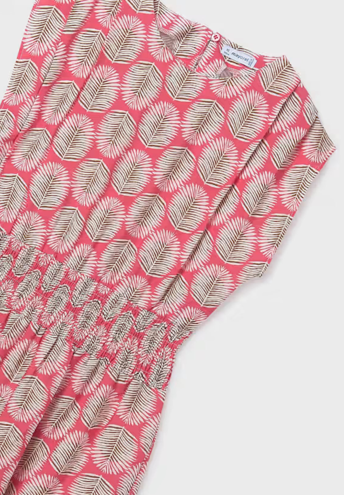 Girl Printed Dress-Coral