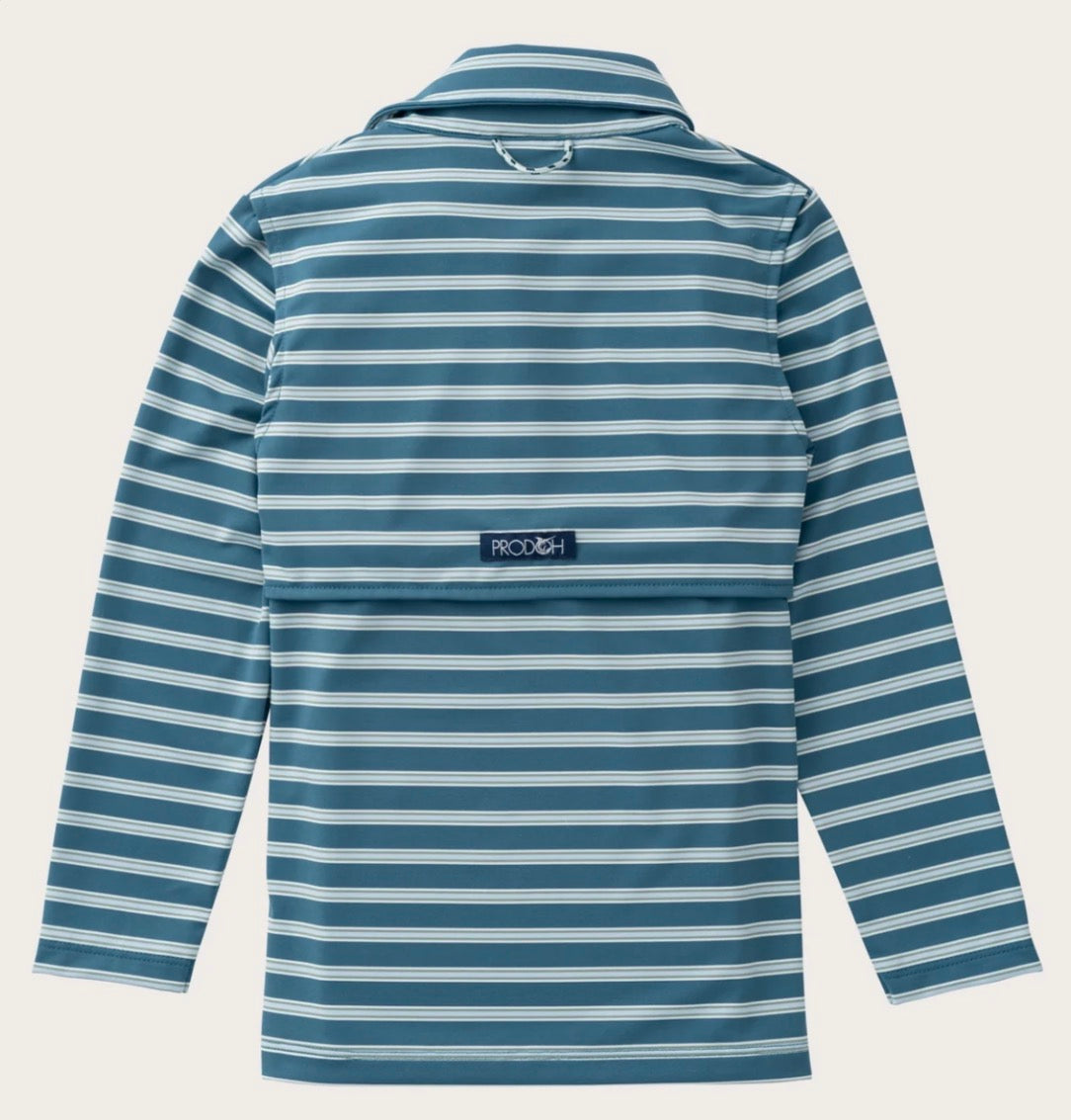 Boys' Long Sleeve Performance Polo in Tapestry Green Stripe