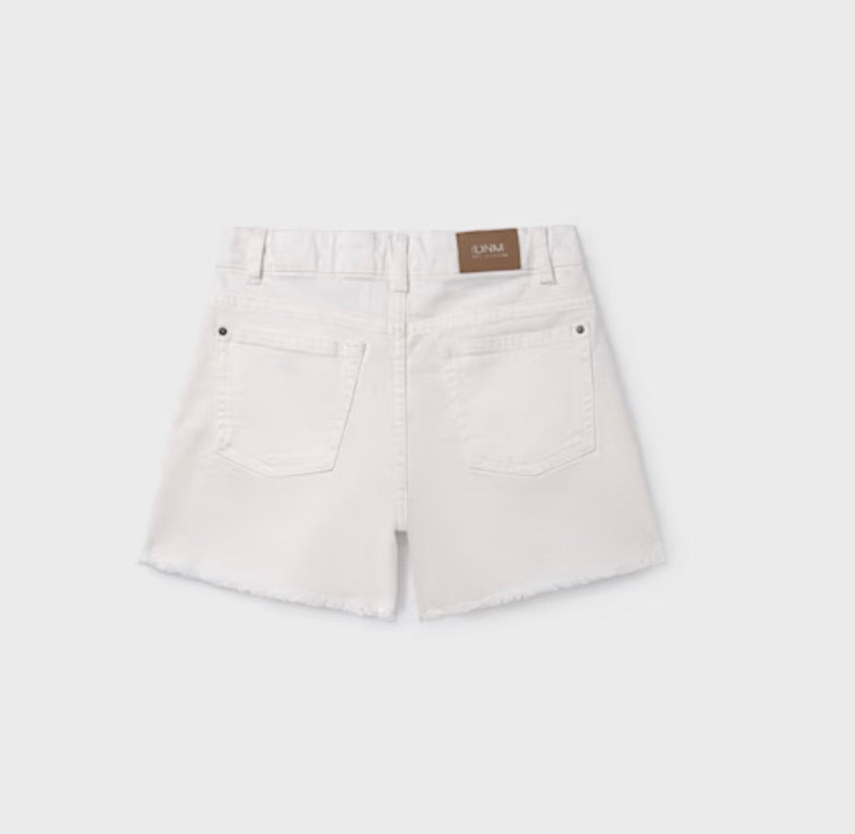 Girl Twill Shorts-Natural