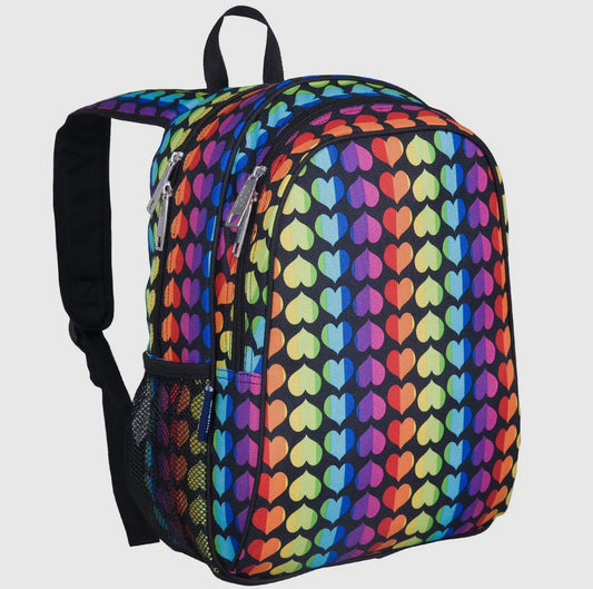 Rainbow Hearts Backpack 15in