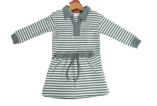 Isabelle Skort Set–Green Stripe