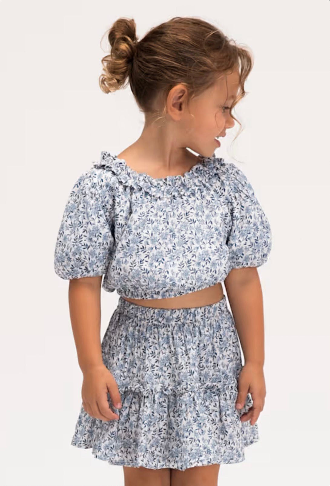 Sky Blue- Girl Printed Skort