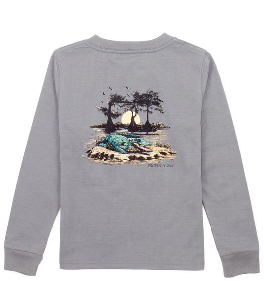 Boys Bayou Gator LS Battleship Grey