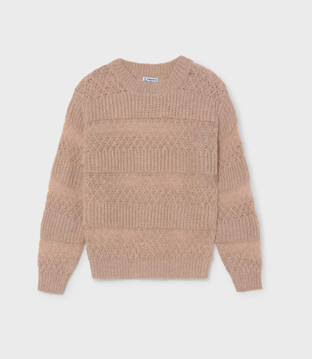 Girl Pointelle Sweater-Blush