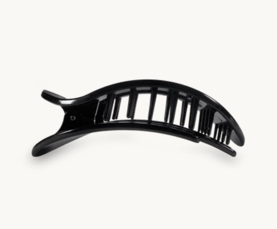 Jet Black Large Round Flat Hair Clip