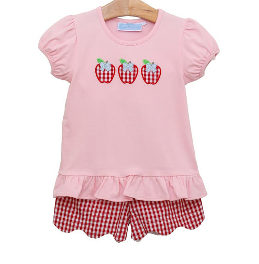 Apple Trio Ruffle Short Set