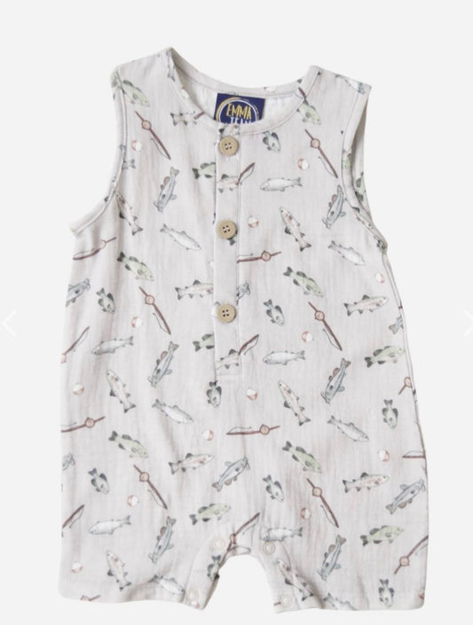 Trout Fish Boys Romper