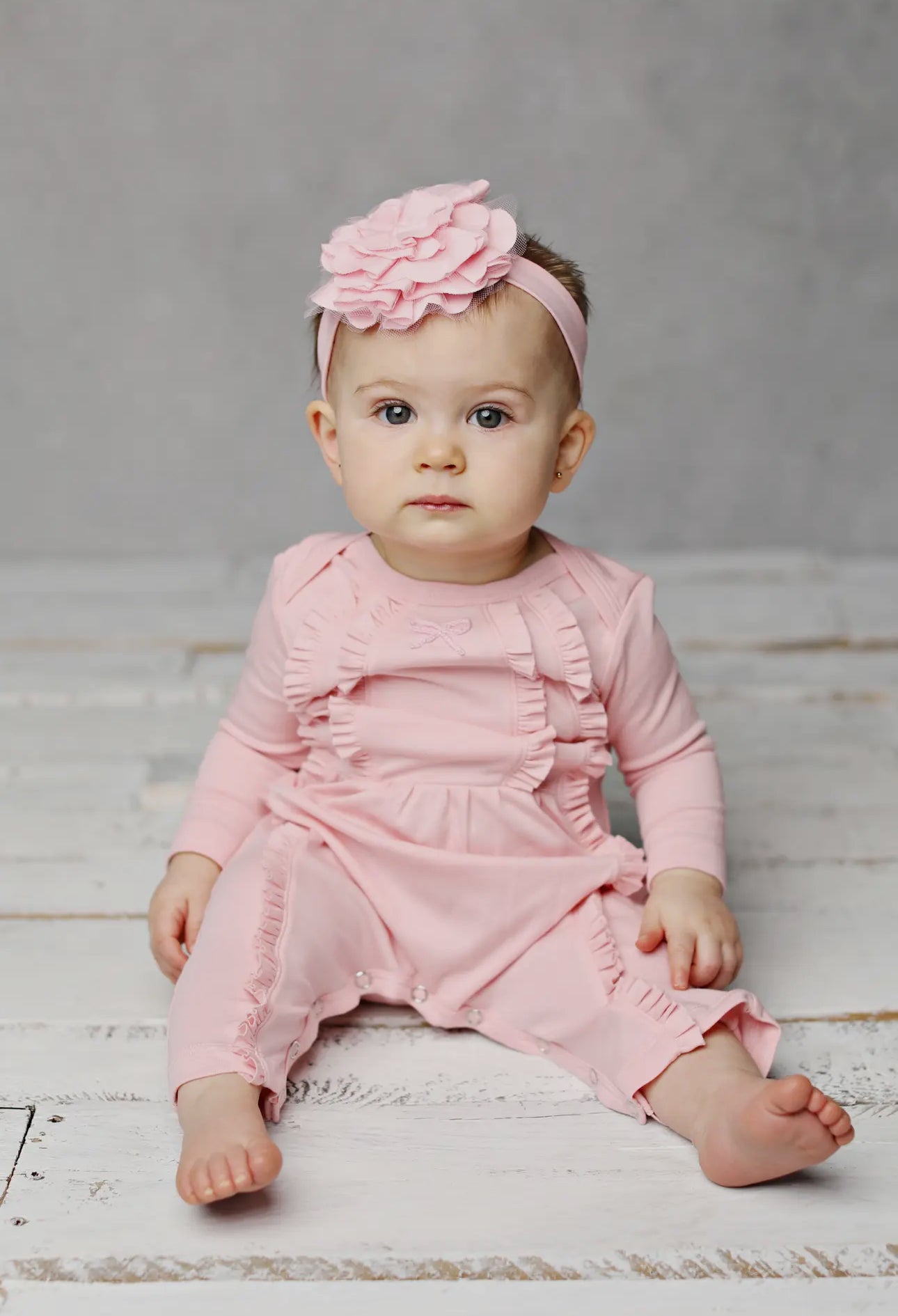 Layette Basic- Rose Shadow Lily Pad Headband-Small