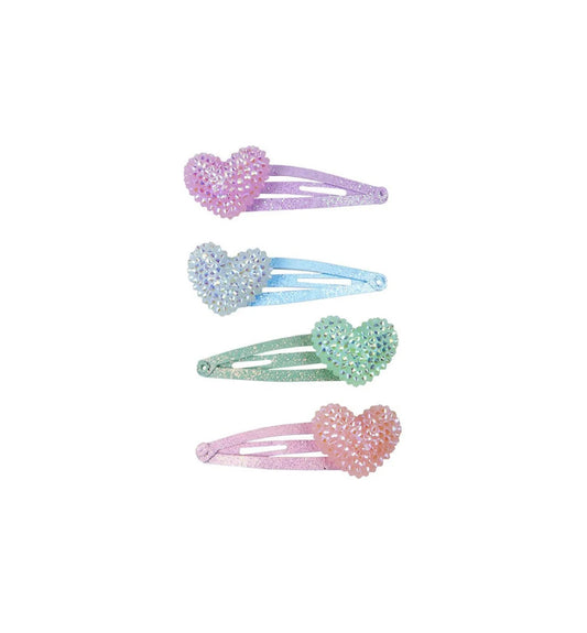 Sparkle Heart Bobble Hair Clips