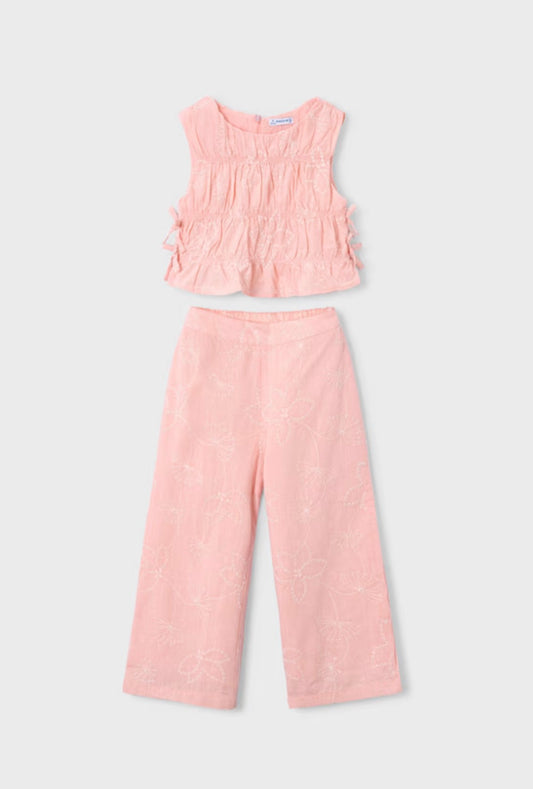 Blossom- Girl Pants and Ruched Top Set