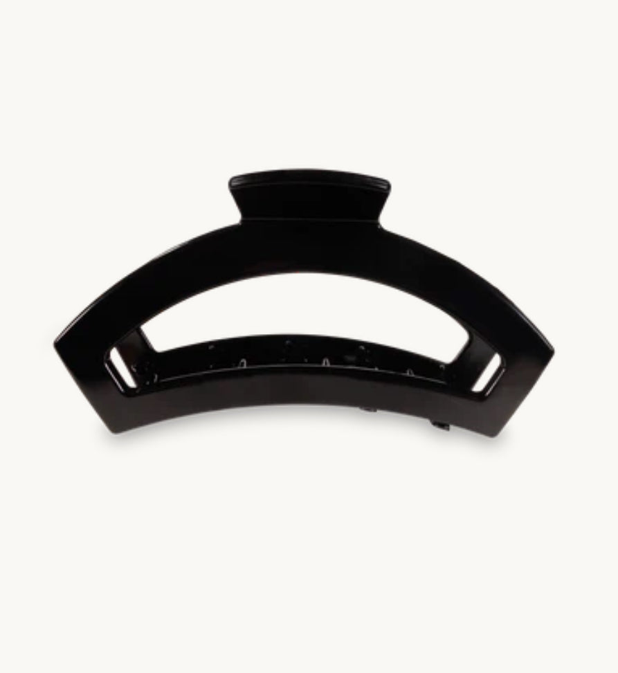 Open Jet Black Large Hair Clip