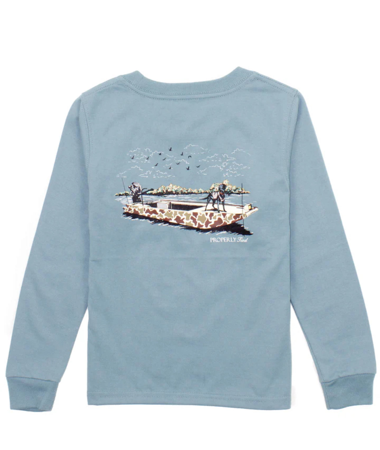 Boys Boat Ride LS Steel Blue