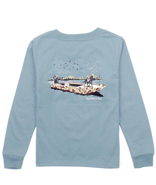 Boys Boat Ride LS Steel Blue