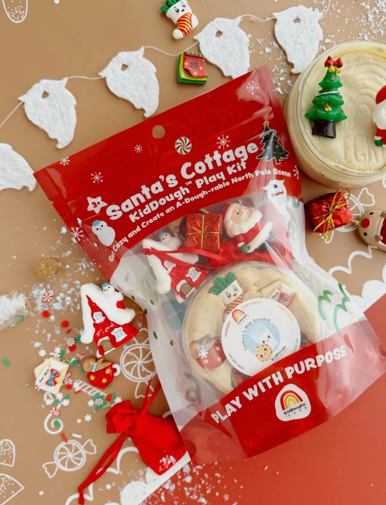 Santa’s Cottage KidDoughs Play Kit (Milk and Cookies)