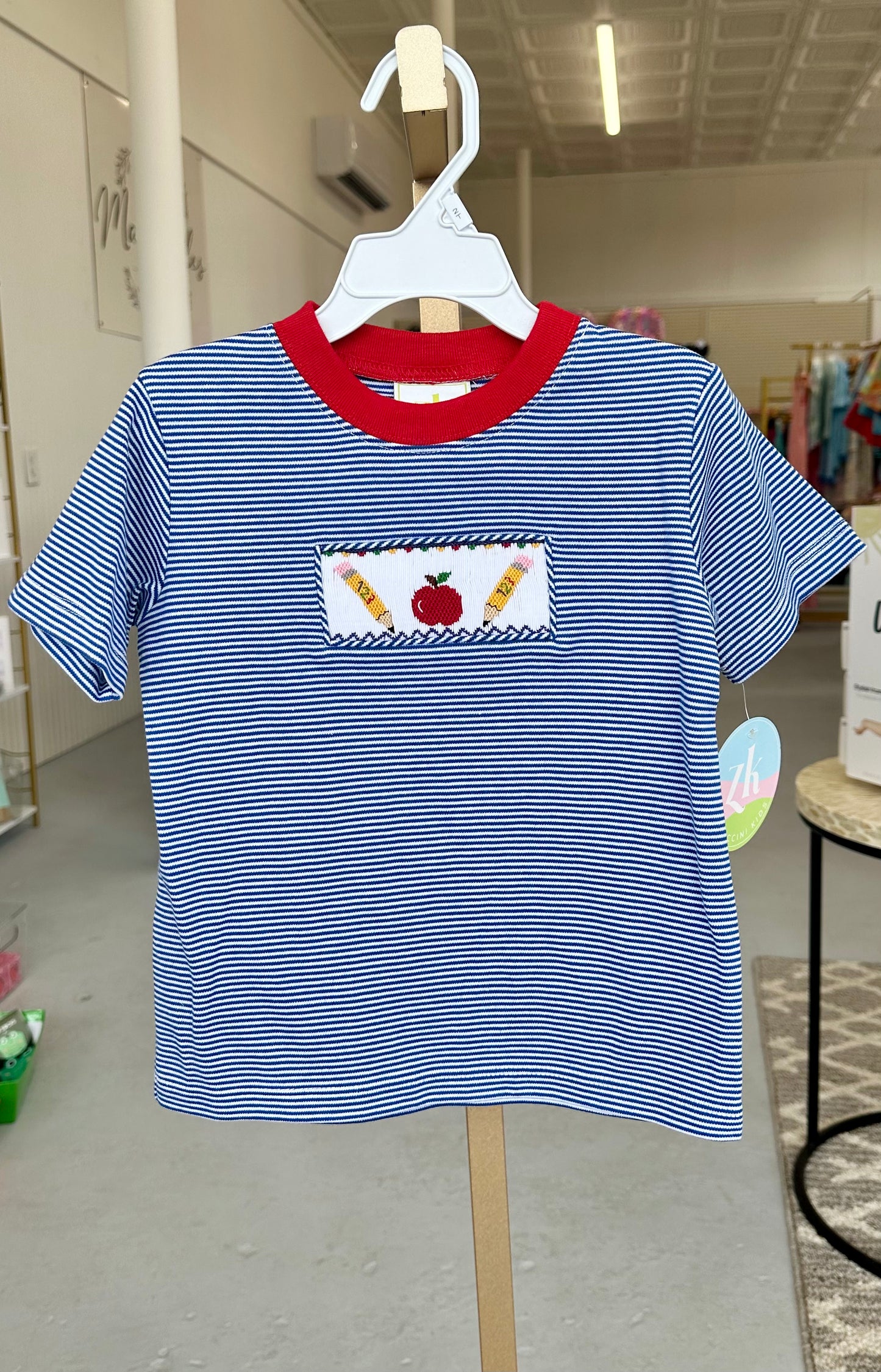 Apple Harry’s Play Tee, Royal Blue Bitty Stripe Knit