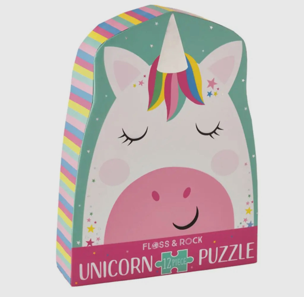 Rainbow Unicorn 12pc Shaped Jigsaw w/ Shaped Box