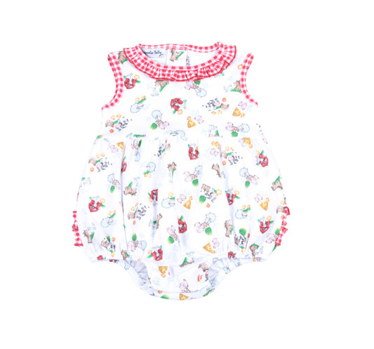 Down on the Farm Printed Ruffle Sleeveless Bubble