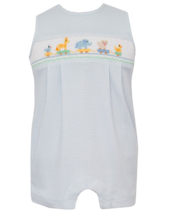 TOY PARADE BOY´S - Lt.blue knit gingham boy's jon jon