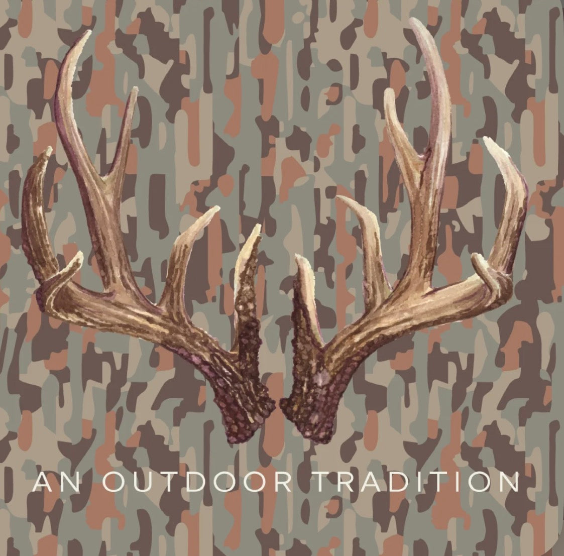 Boys' Pro Performance Hoodie T-shirt in Neutral Camo with Deer Antlers