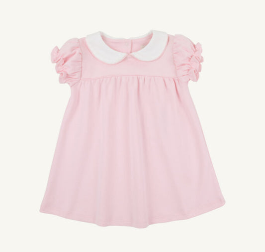 Holly Day Dress-Pima-Palm Beach Pink/Worth Ave White