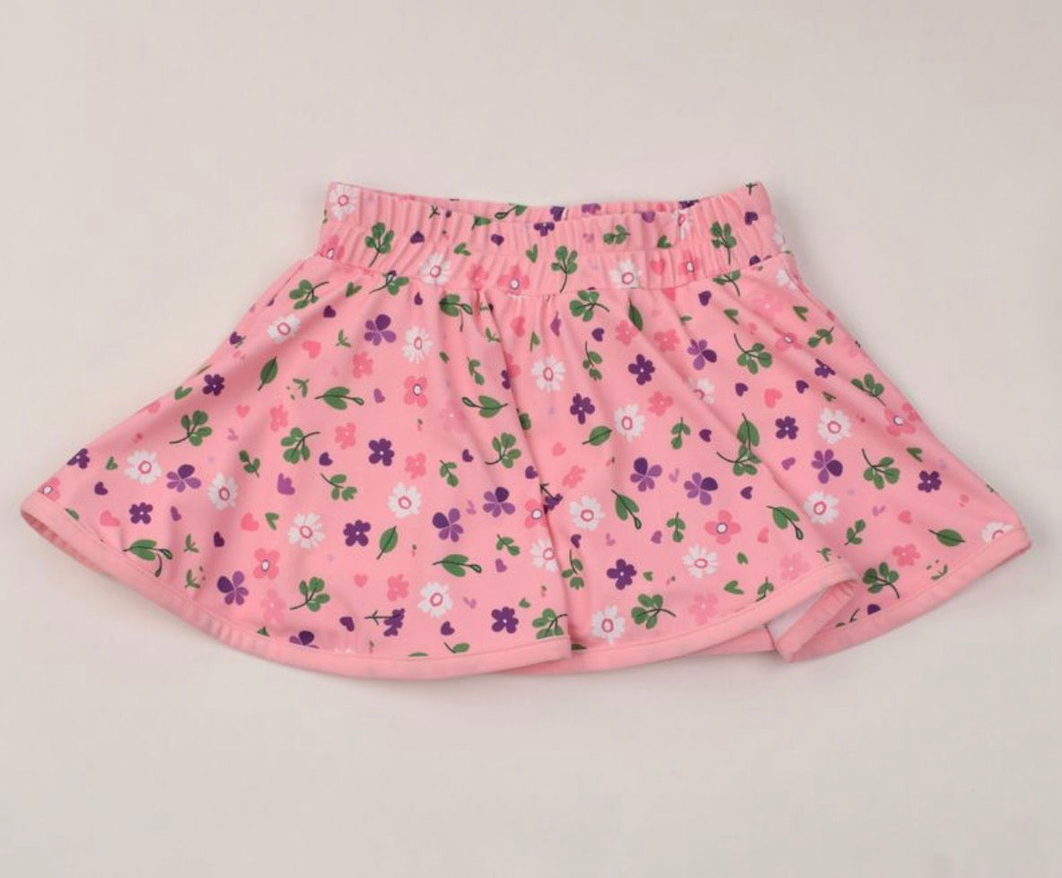 Pink Floral Skort