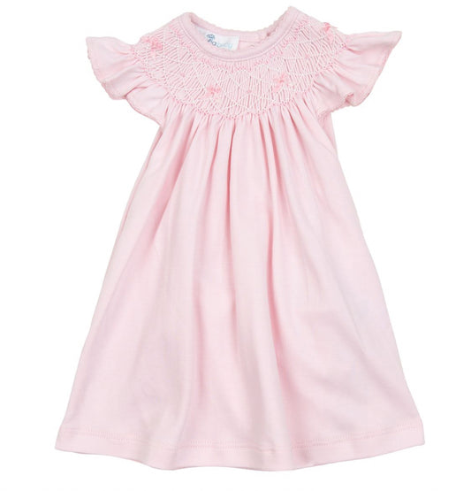 Amelia's Classics Pink Solid Bishop Flutters Toddler Dress