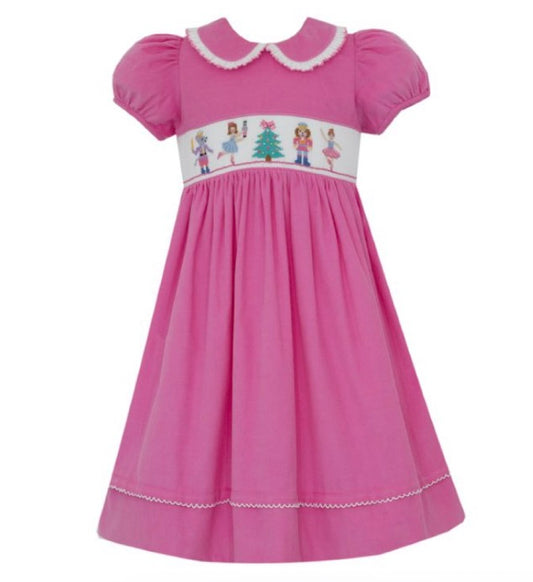 NUTCRAKER´S GIRL´S - Pink Corduroy dress S/S