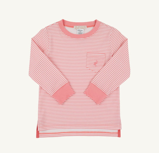 L/S Carter Crewneck - Parrot Cay Coral Stripe/Parrot Cay Coral