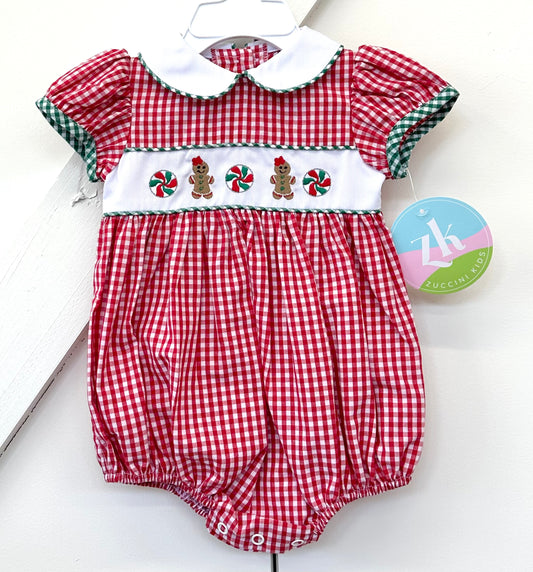 Gingerbread Daria Bubble, Red Mini Gingham