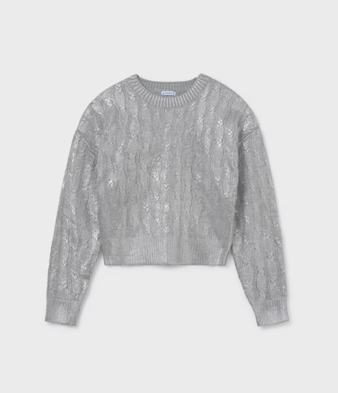 Girl Knit Sweater-Silver