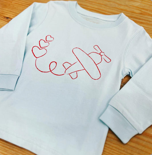 LS Light Blue Valentines Airplane